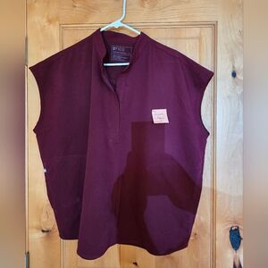 Figs Burgandy XL Rafela Scrub Top